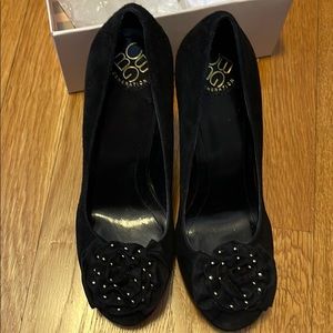 BCBG black platform heels